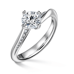 Freya Side Stones | Zásnubní prsten se středovým kamenem 1.000ct, bílé zlato, s diamanty 63