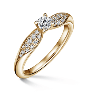 Luna | Zásnubní prsten se středovým kamenem 0.180ct, žluté zlato, s diamanty 50