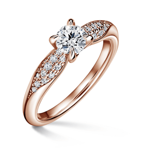 Luna | Zásnubní prsten se středovým kamenem 0.500ct, růžové zlato, s diamanty 51