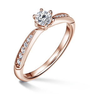 Minerva Side Stones | Zásnubní prsten se středovým kamenem 0.400ct, růžové zlato, s diamanty 46