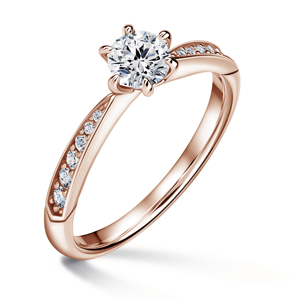 Minerva Side Stones | Zásnubní prsten se středovým kamenem 0.500ct, růžové zlato, s diamanty 49