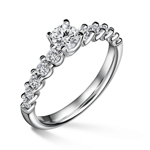 Dafné | Zásnubní prsten se středovým kamenem 0.400ct, bílé zlato, s diamanty 46