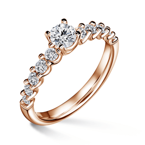 Dafné | Zásnubní prsten se středovým kamenem 0.400ct, růžové zlato, s diamanty 49