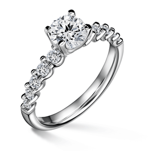 Dafné | Zásnubní prsten se středovým kamenem 0.900ct, bílé zlato, s diamanty 48