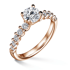 Dafné | Zásnubní prsten se středovým kamenem 0.900ct, růžové zlato, s diamanty 65
