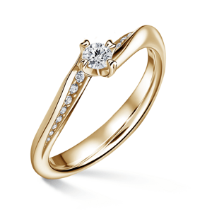Freya Side Stones | Zásnubní prsten se středovým kamenem 0.145ct, žluté zlato, s diamanty 46