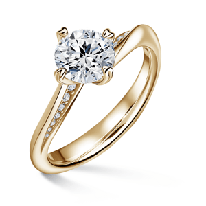 Freya Side Stones | Zásnubní prsten se středovým kamenem 1.310ct, žluté zlato, s diamanty 49
