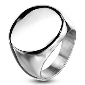 Šperky4U Kruhový pečetní ocelový prsten - velikost 56 - OPR1751ST-56