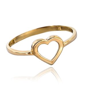 MINET Elegantní zlatý prsten srdíčko Au 585/1000 vel. 57 - 0,95g