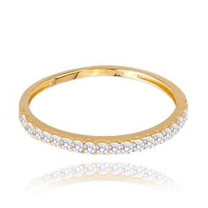 MINET Zlatý prsten s bílými zirkony Au 585/1000 vel. 60 - 1,05g