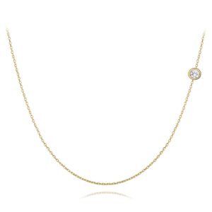MINET Zlatý náhrdelník s bílým zirkonem Au 585/1000 1,85g