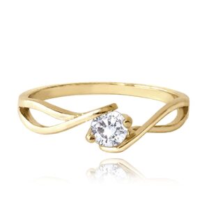 MINET Zlatý zásnubní prsten s bílým zirkonem Au 585/1000 vel. 50 - 1,60g