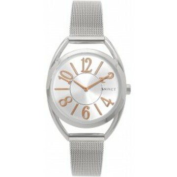 Stříbrné dámské hodinky s čísly MINET ICON SILVER MESH MWL5086