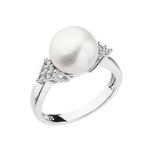 EVOLUTION GROUP CZ Stříbrný prsten s bílou říční perlou - velikost 52 - 25002.1