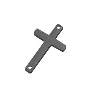 Šperky4U Černá ocelová komponenta - křížek - OK1432-K