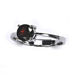 Šperky4U Stříbrný prsten s oválým granátem 5x7 mm, vel. 48 - velikost 48 - CS2050-48