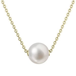 EVOLUTION GROUP CZ Pozlacený stříbrný náhrdelník s říční perlou na řetízku - 22047.1