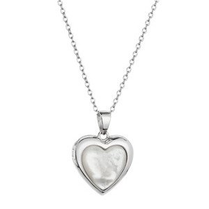 EVOLUTION GROUP CZ Stříbrný náhrdelník perleťové srdce - 12075.1