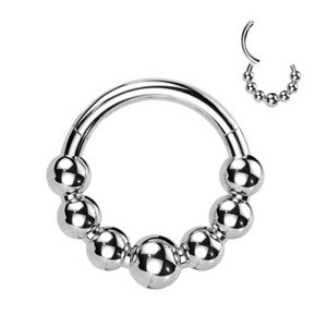 Šperky4U Segment kruh - helix / cartilage / tragus / septum piercing TITAN - TIT1307-1210