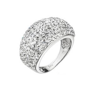 EVOLUTION GROUP CZ Stříbrný prsten velký s krystaly Preciosa - velikost 51 - 35028.1