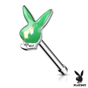 Šperky4U Piercing do nosu - Playboy, zelená barva - N0115-G