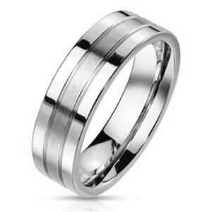 Šperky4U Ocelový prsten s matným pruhem - velikost 62 - OPR1406-6-62
