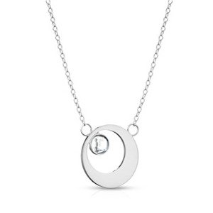 Šperky4U Ocelový náhrdelník kroužek se zirkonem - OPD0181-ST