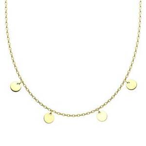 Šperky4U Zlacený ocelový náhrdelník s kulatými přívěsky - OPD0189-GD