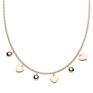 Šperky4U Zlacený ocelový náhrdelník s přívěsky - OPD0190-RD