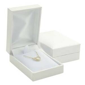 Šperky4U Bílá koženková krabička na řetízek - KR0356-WH