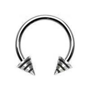 Šperky4U Piercing - podkova - černé proužky - PV01008
