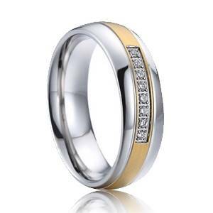 7AE AN1020 Dámský snubní prsten se zirkony - velikost 58 - AN1020-D-58