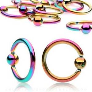 Šperky4U Piercing - kruh - duhový - K01014-1611