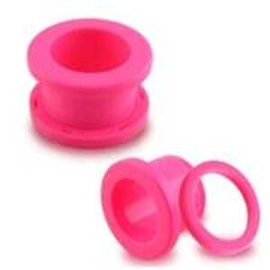 Šperky4U Růžový akrylátový tunel do ucha - TN01049-04