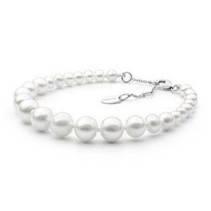GAURA Perlový náramek z pravých říčních perel bílý  - GA2013-WH