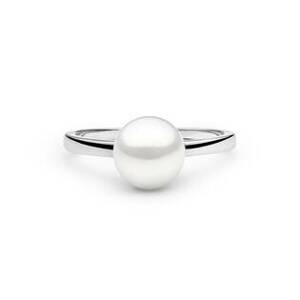GAURA Stříbrný prsten s bílou perlou - velikost 49 - GA4007W-49