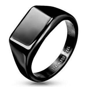 Spikes USA Černý ocelový prsten s možností rytiny - velikost 70 - OPR1860-70