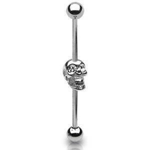 Šperky4U Industrial piercing - lebka - ID01015-C