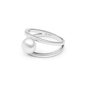 GAURA Stříbrný prsten s bílou perlou - velikost 50 - GA4014W-51