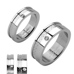 Spikes USA Dámský snubní ocelový prsten, šíře 5 mm, vel. 49 - velikost 49 - OPR1213-49