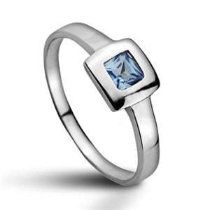 Šperky4U Stříbrný prsten s akvamarínem, vel. 53 - velikost 53 - CS2008-53