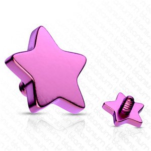 Šperky4U Microdermal - ozdobná část - hvězda, barva fialová - MD01034-A
