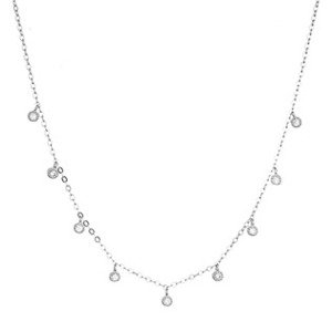 EVOLUTION GROUP CZ Stříbrný náhrdelník s 9 malými kulatými zirkonky - 12056.1
