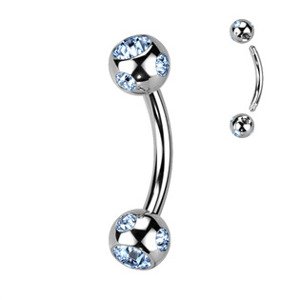 Šperky4U Piercing do obočí - kulička s kamínky - OB01093-LB
