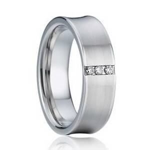 7AE AN1006 Dámský snubní prsten se zirkony - velikost 50 - AN1006-D-50