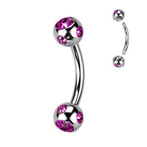 Šperky4U Piercing do obočí - kulička s kamínky - OB01093-F