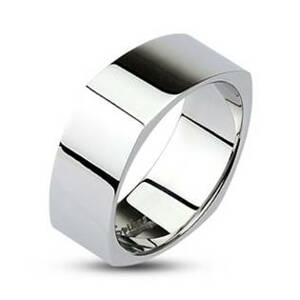 Spikes USA Hranatý ocelový prsten lesklý, šíře 8 mm - velikost 67 - OPR1300-67