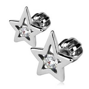 Šperky4U Stříbrné náušnice šroubovací - hvězdy - ZB3851