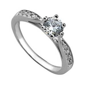 Šperky4U Stříbrný zásnubní prsten se zirkony - velikost 57 - ZB82723-57