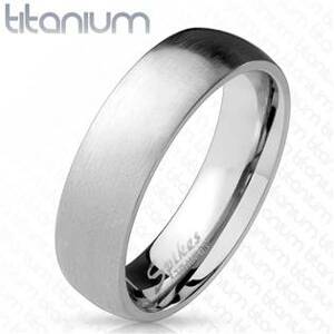Spikes USA Matný prsten titan, šíře 6 mm - velikost 55 - TT1039-6-55